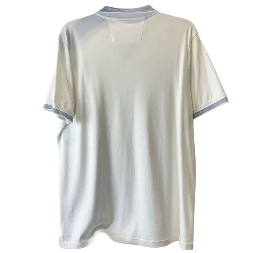 Banana Republic White Polo with Blue Trim